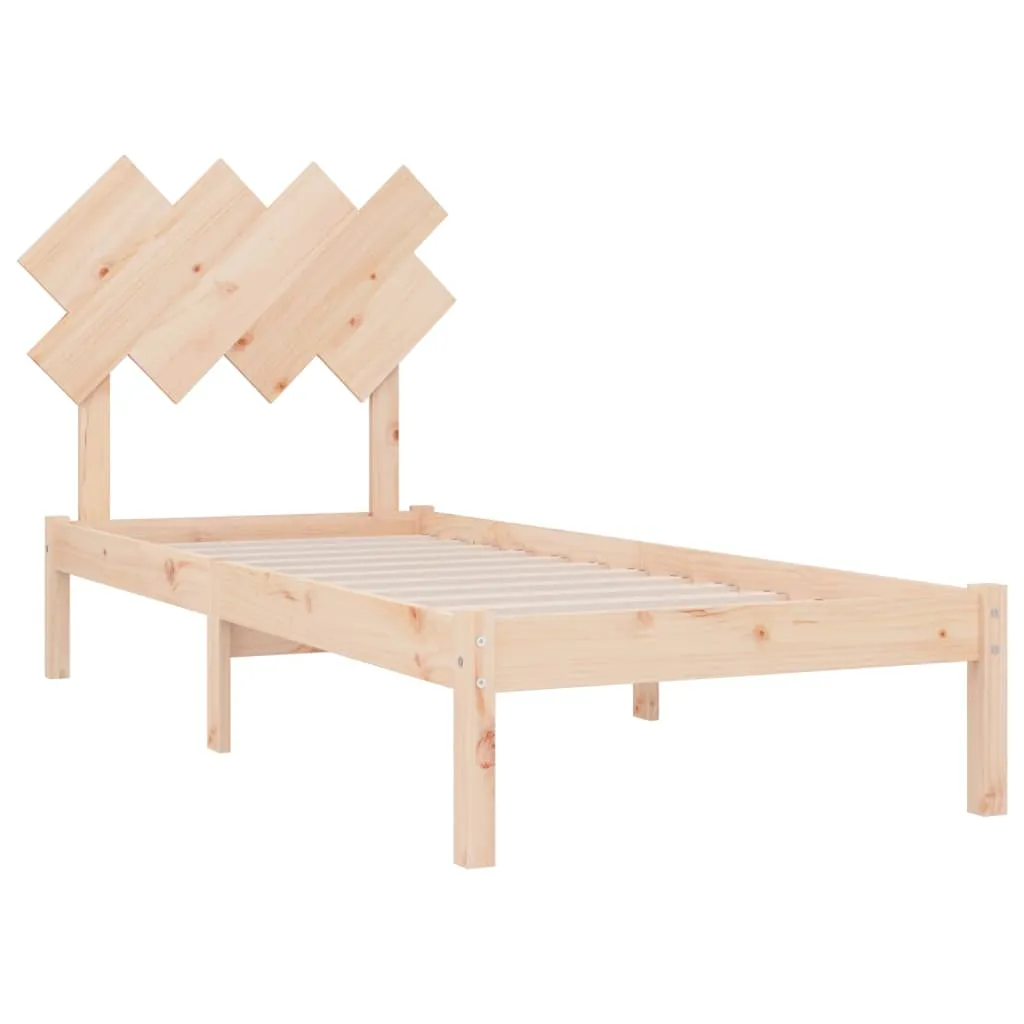 Cadru de pat single, 90x190 cm, lemn masiv - imagine 4