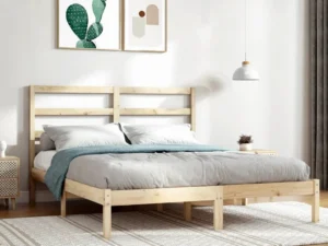 Cadru de pat dublu, 135x190 cm, lemn masiv