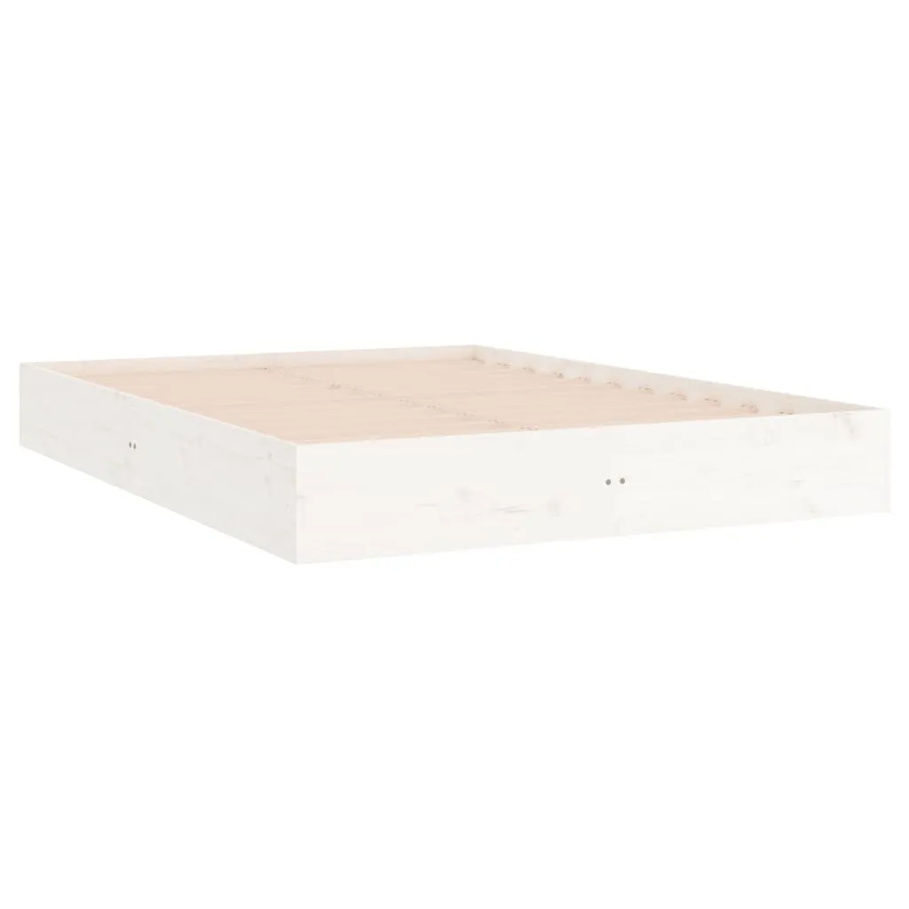 Cadru de pat Super King, alb, 180x200 cm, lemn masiv - imagine 3