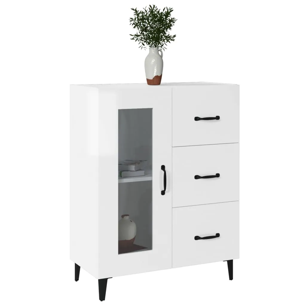Dulap, alb extralucios, 69,5x34x90 cm, lemn compozit - imagine 4