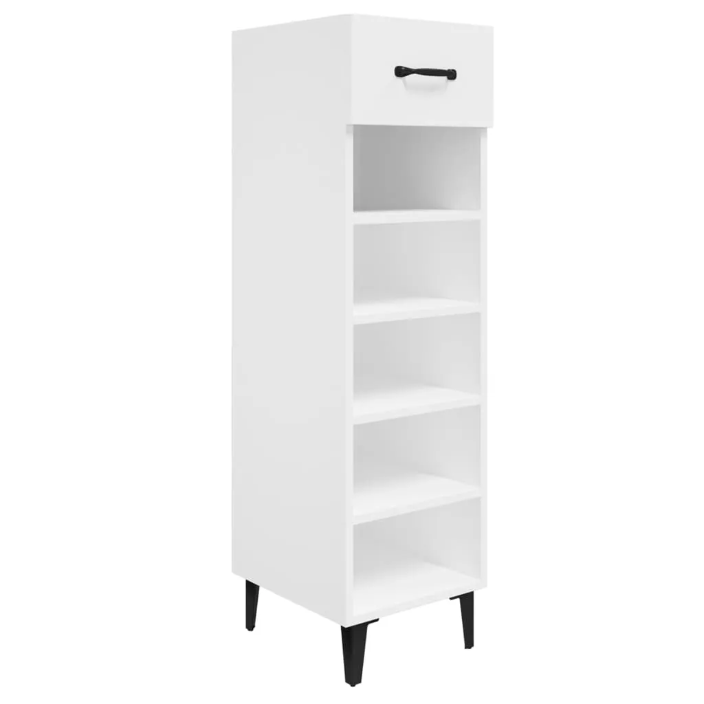 Pantofar, alb extralucios, 30x35x105 cm, lemn prelucrat - imagine 2