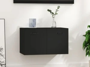 Dulap de perete, negru, 60x36,5x35 cm, lemn prelucrat