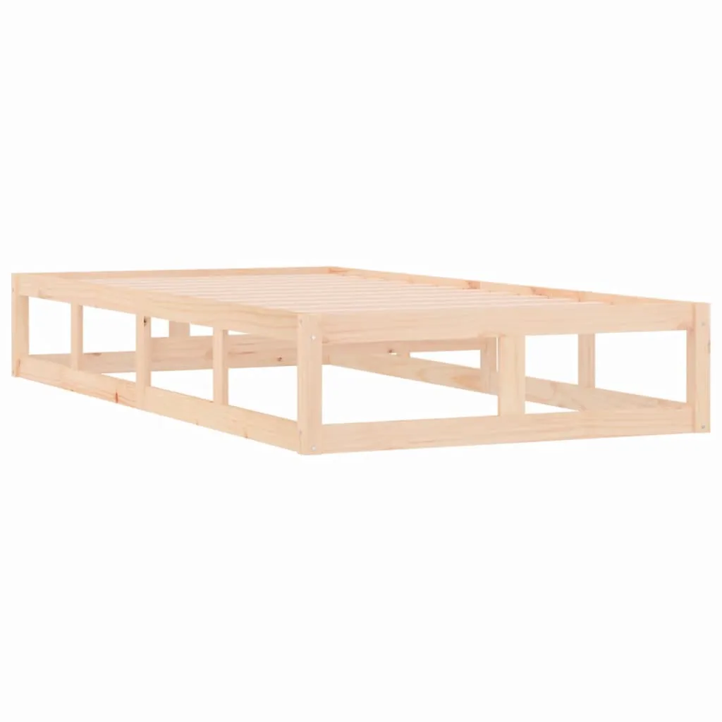 Cadru de pat mic single, 75x190 cm, lemn masiv - imagine 4