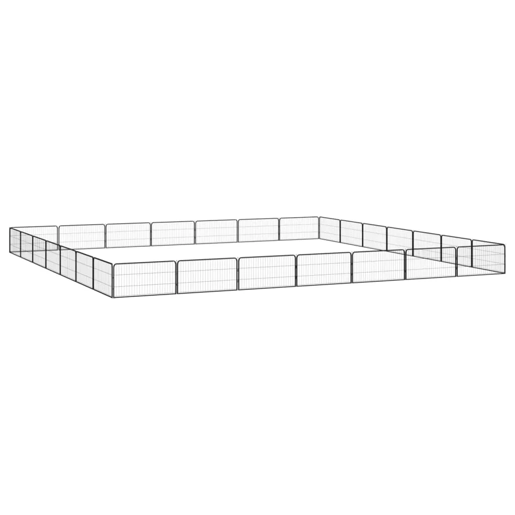 Țarc câini 28 panouri negru 100x50 cm oțel vopsit electrostatic - imagine 3