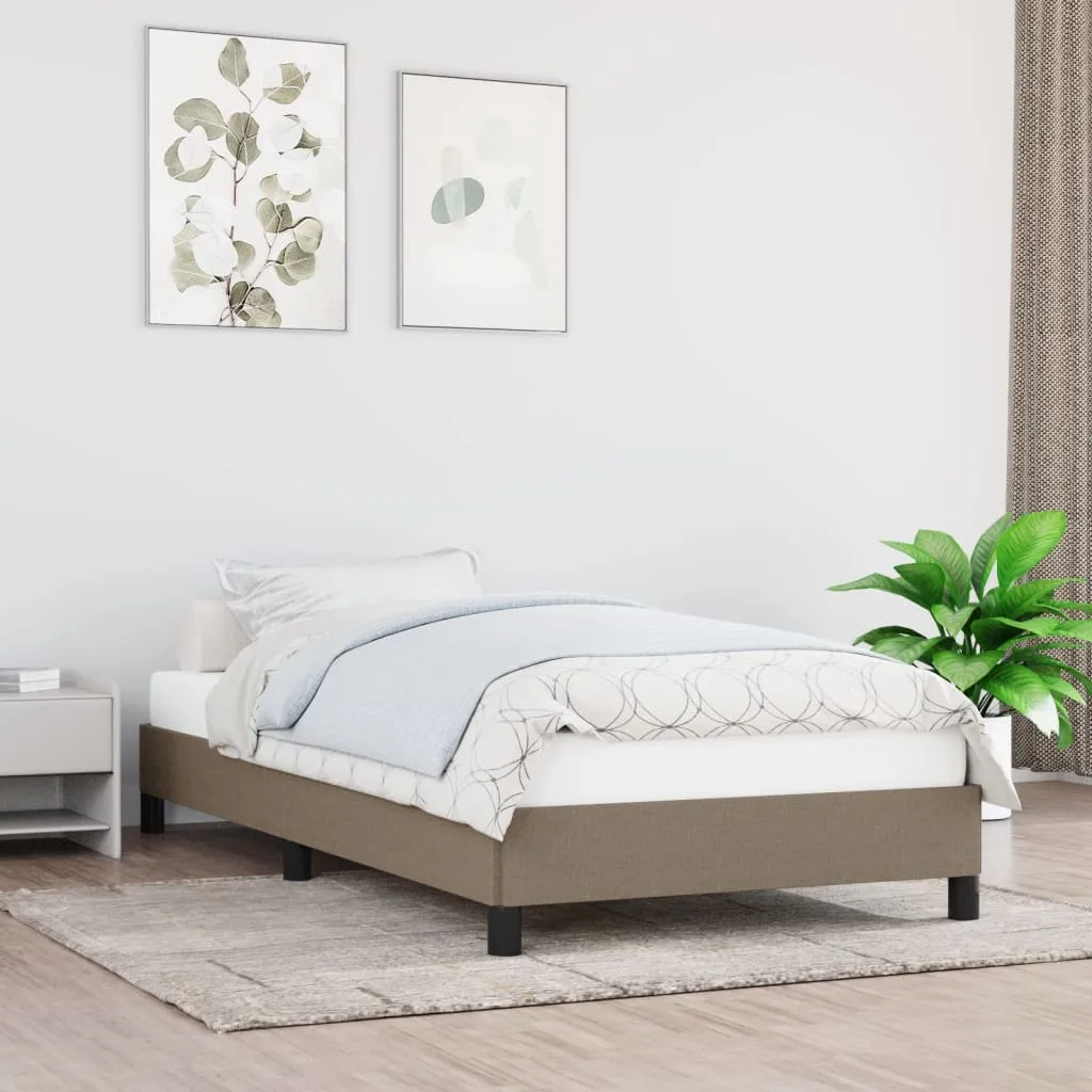 Cadru de pat fără saltea Taupe 90x200 cm țesătură
