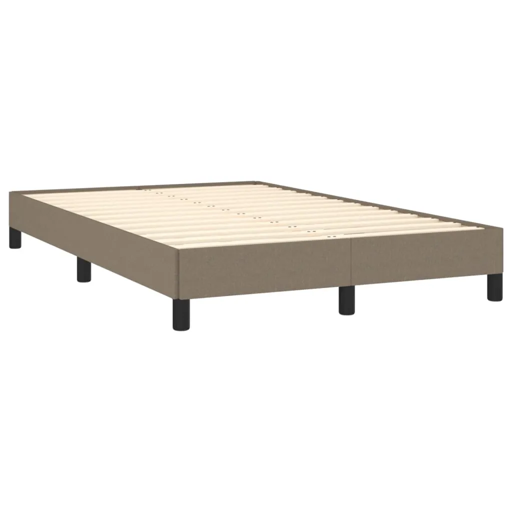 Cadru de pat fără saltea, gri taupe, 120x200 cm, textil - imagine 4