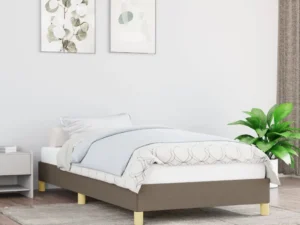 Cadru de pat fără saltea Taupe 80x200 cm țesătură