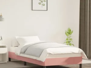 Cadru de pat, roz, 100x200 cm, catifea