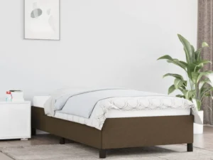 Cadru de pat fără saltea, maro închis, 90x190 cm, textil