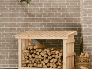 Rastel pentru lemne de foc, 108x64,5x77 cm, lemn masiv pin