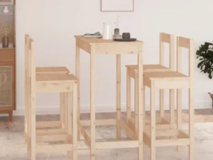 Set mobilier de bar, 5 piese, lemn masiv de pin