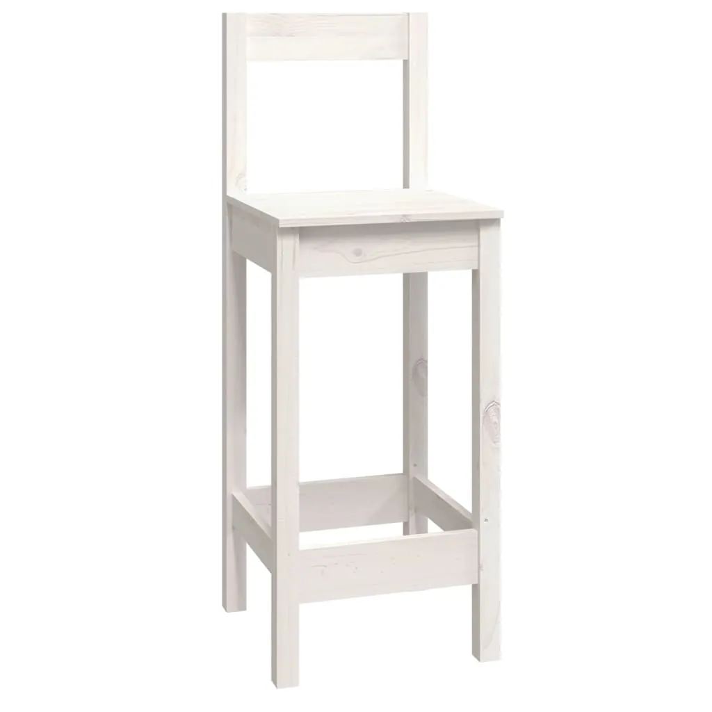 Set mobilier de bar, 9 piese, alb, lemn masiv de pin - imagine 4