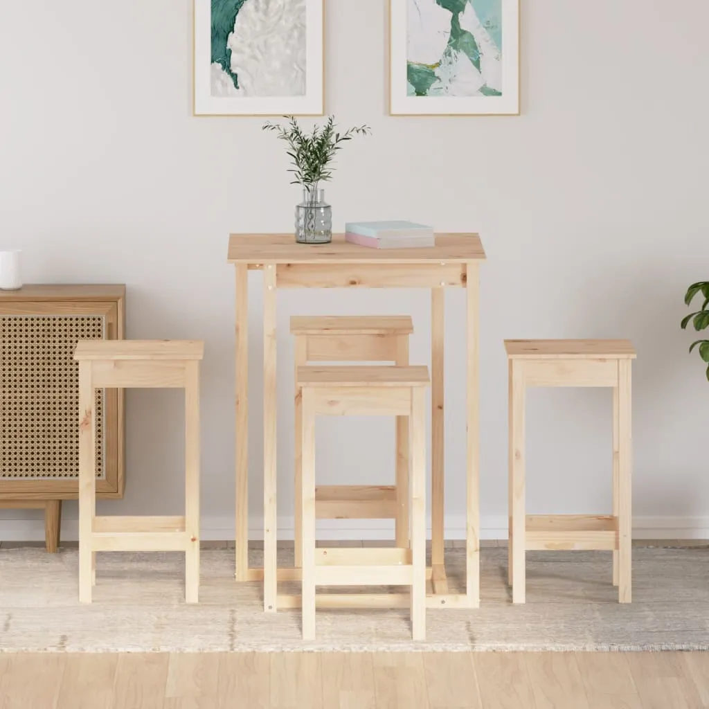 Set mobilier de bar, 5 piese, lemn masiv de pin - imagine 3