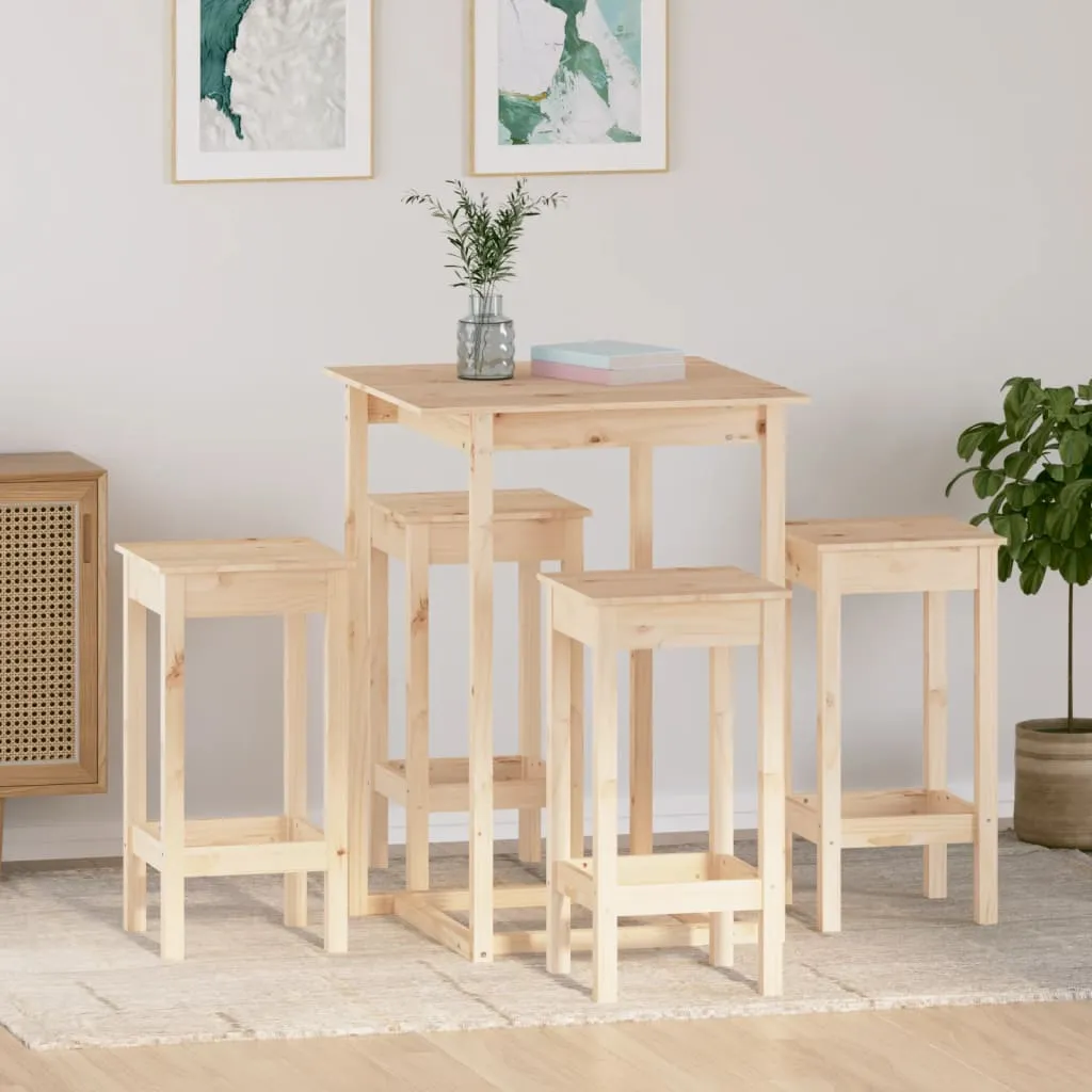 Set mobilier de bar, 5 piese, lemn masiv de pin