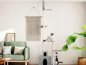 Ansamblu pisici podea până la tavan gri deschis 250,5-276,5 cm