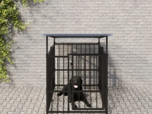 Padoc pentru câini de exterior cu acoperiș, 1,88 m², oțel