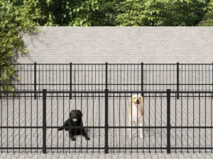 Padoc pentru câini de exterior, 45,16 m², oțel