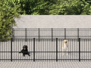 Padoc pentru câini de exterior, 65,86 m², oțel