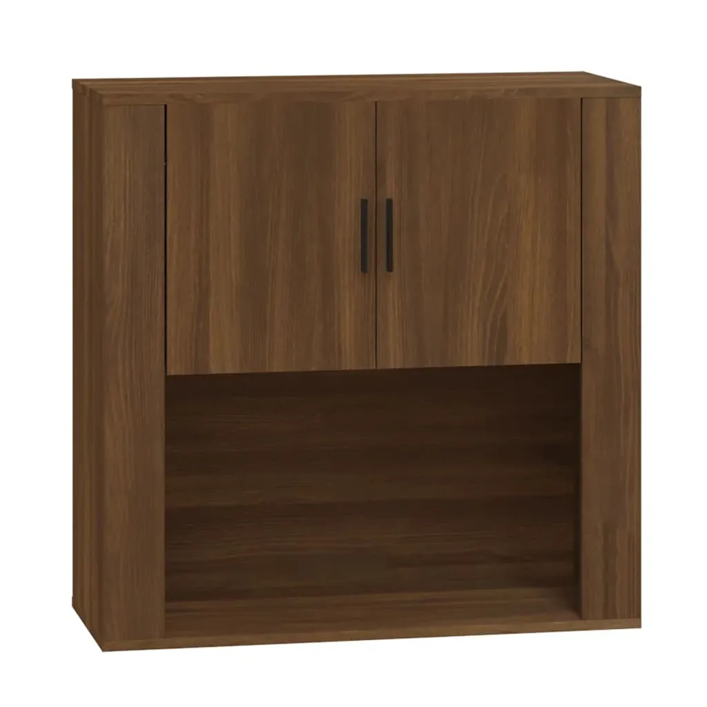 Dulap de perete, stejar maro,80x33x80 cm, lemn prelucrat - imagine 2