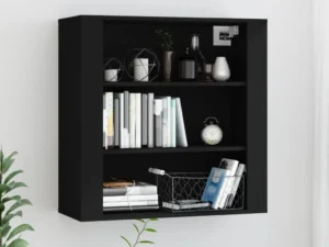 Dulap de perete, negru, 80x33x80 cm, lemn prelucrat