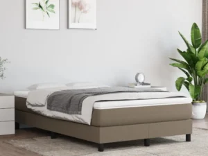 Cadru de pat fără saltea, gri taupe, 120x200 cm, textil