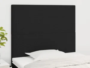 Tăblii de pat, 2 buc, negru, 90x5x78/88 cm, textil