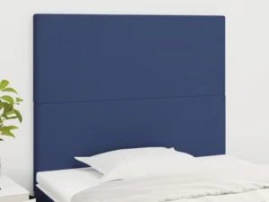 Tăblii de pat, 2 buc, albastru, 100x5x78/88 cm, textil