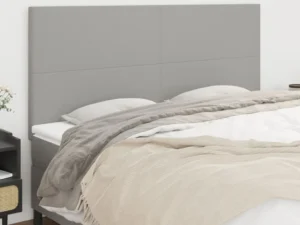 Tăblii de pat, 4 buc, gri deschis, 100x5x78/88 cm, textil