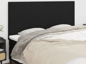 Tăblii de pat, 4 buc, negru, 100x5x78/88 cm, textil