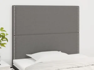 Tăblii de pat, 2 buc, gri închis, 80x5x78/88 cm, textil