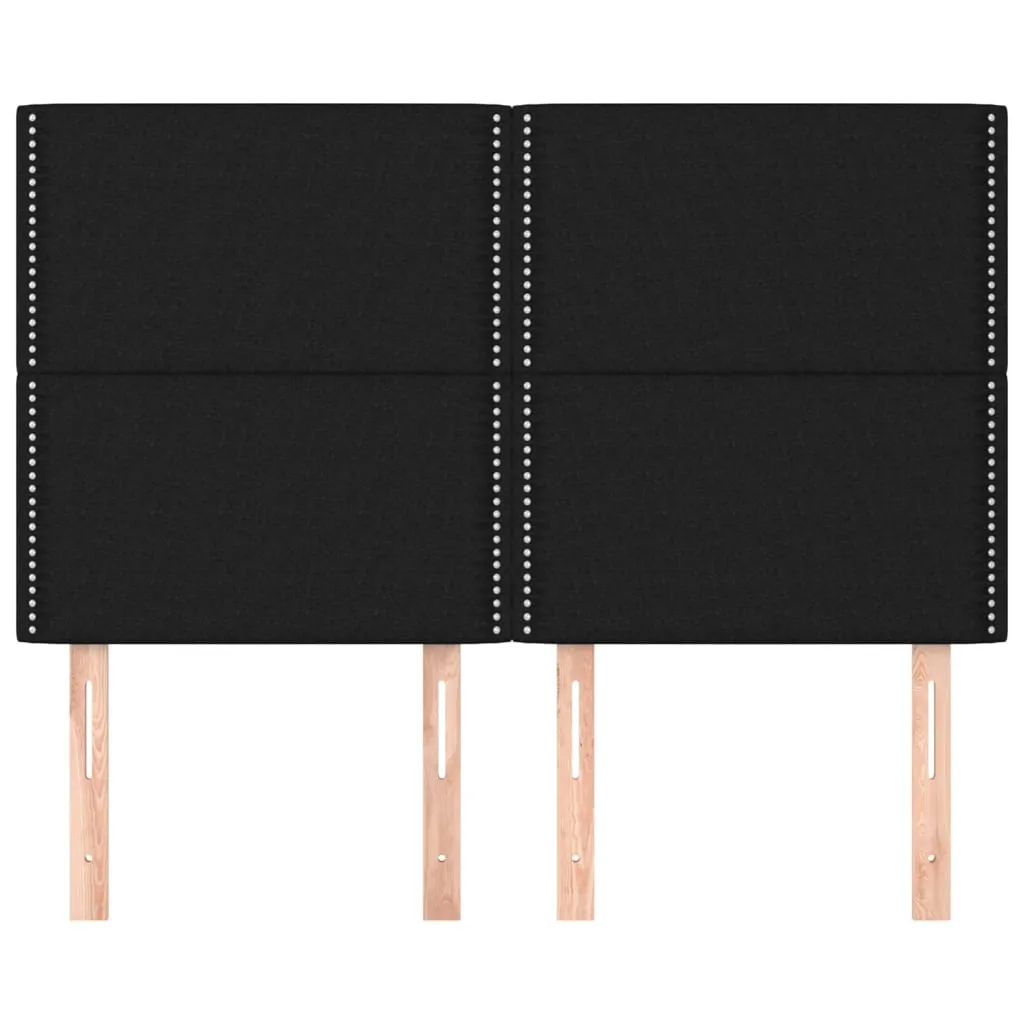Tăblii de pat, 4 buc, negru, 72x5x78/88 cm, textil - imagine 3