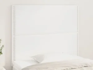 Tăblii de pat, 2 buc, alb, 100x5x78/88 cm, piele ecologică