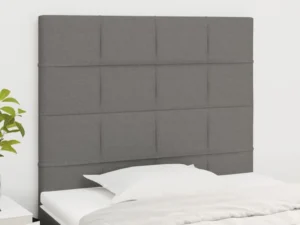 Tăblii de pat, 2 buc, gri închis, 80x5x78/88 cm, textil