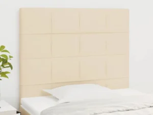 Tăblii de pat, 2 buc, crem, 80x5x78/88 cm, textil