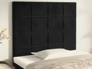 Tăblii de pat, 2 buc, negru, 90x5x78/88 cm, catifea