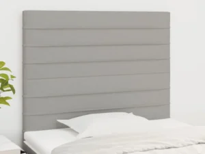 Tăblii de pat, 2 buc, gri deschis, 100x5x78/88 cm, textil