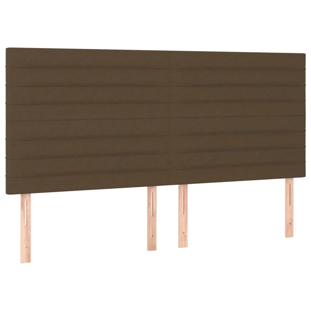 Tăblii de pat, 4 buc, maro închis, 80x5x78/88 cm, textil - imagine 2