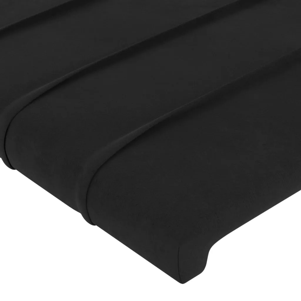 Tăblii de pat, 2 buc, negru, 90x5x78/88 cm, catifea - imagine 4