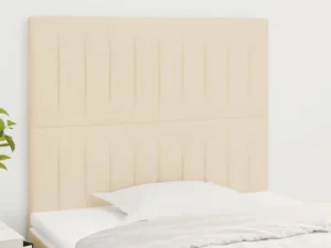 Tăblii de pat, 2 buc, crem, 100x5x78/88 cm, textil