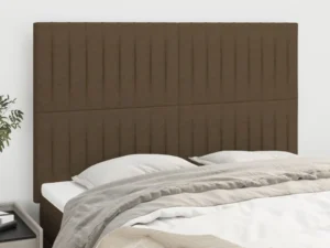 Tăblii de pat, 4 buc, maro închis, 72x5x78/88 cm, textil