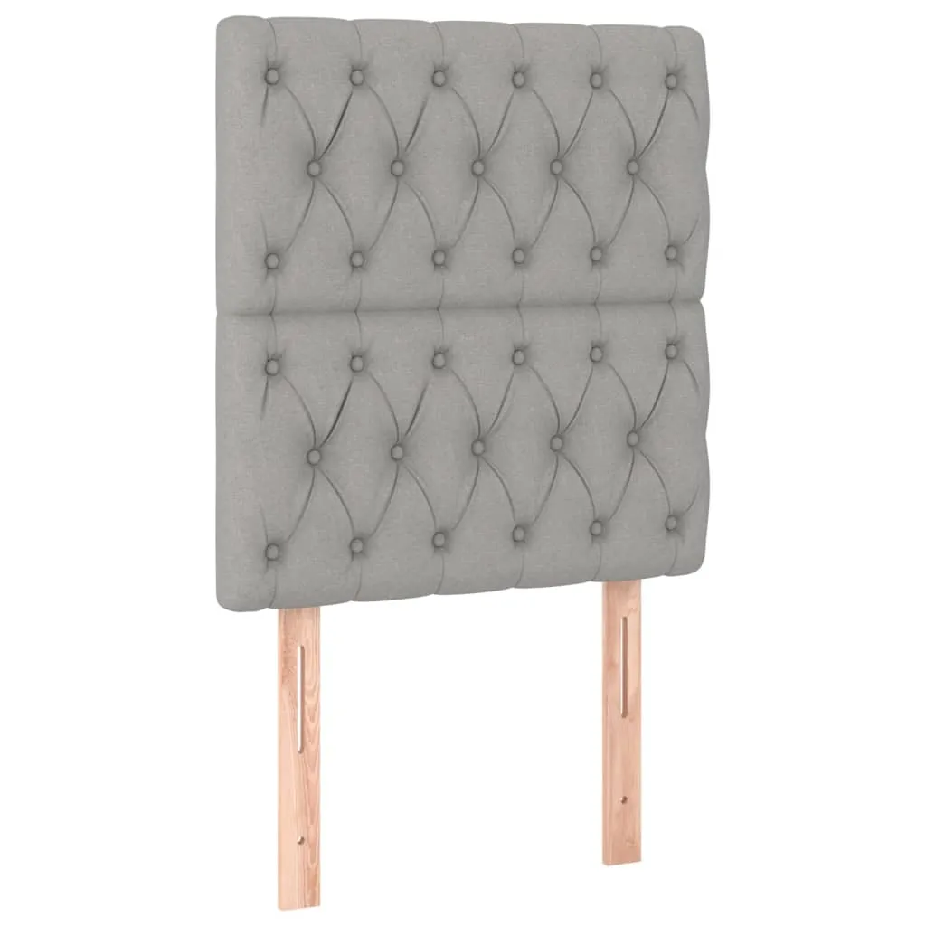 Tăblii de pat, 2 buc, gri deschis, 80x7x78/88 cm, textil - imagine 2