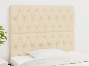 Tăblii de pat, 2 buc, crem, 100x7x78/88 cm, textil