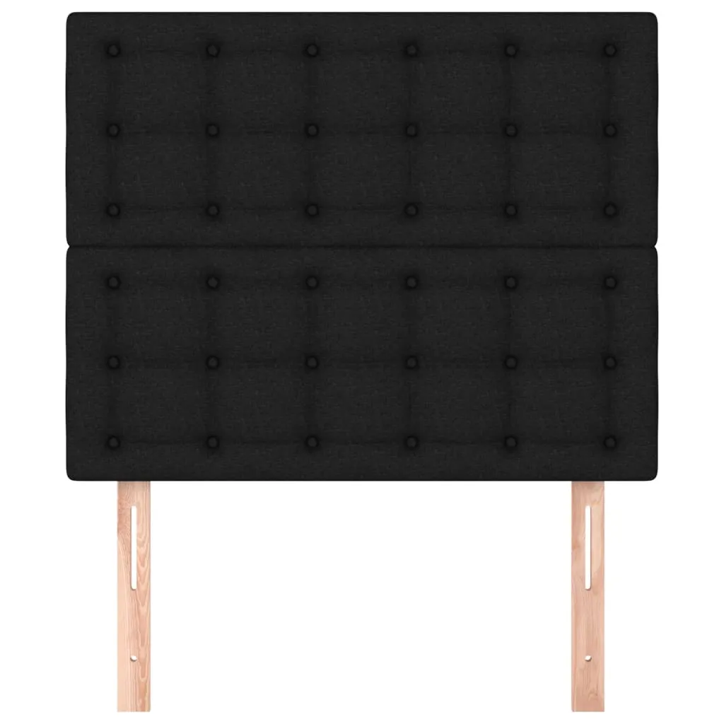 Tăblii de pat, 2 buc, negru, 100x5x78/88 cm, textil - imagine 3