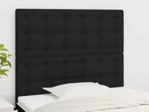 Tăblii de pat, 2 buc, negru, 100x5x78/88 cm, textil