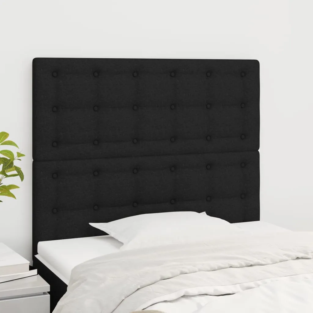 Tăblii de pat, 2 buc, negru, 100x5x78/88 cm, textil
