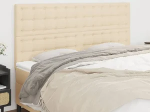 Tăblii de pat, 4 buc, crem, 100x5x78/88 cm, textil