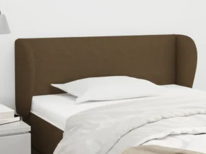 Tăblie de pat cu aripioare maro închis 83x23x78/88 cm textil