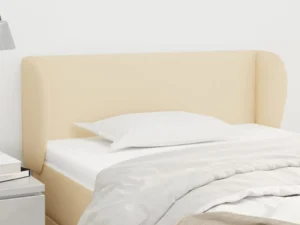 Tăblie de pat cu aripioare crem 83x23x78/88 cm material textil