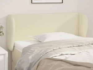 Tăblie de pat cu aripioare crem 103x23x78/88 cm piele ecologică