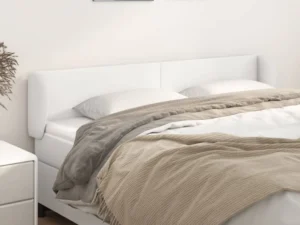 Tăblie de pat cu aripioare alb 183x23x78/88 cm piele ecologică